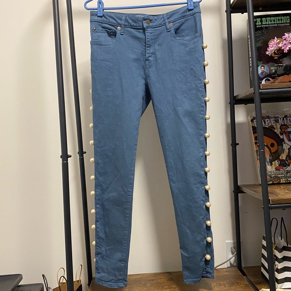 TU ES MON TRESOR jeans with pearls